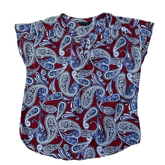 Banana Republic Paisley Flutter Sleeve Top Size Small - Picture 1 of 4
